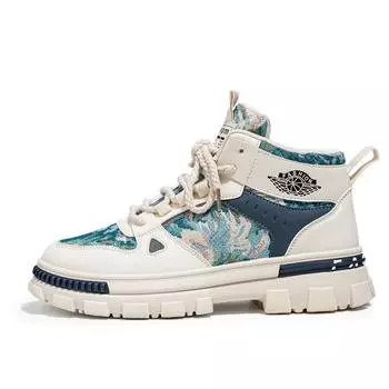 Мужская обувь, новые осенние дышащие модные кроссовки на плоской подошве на шнуровке, мужские удобные спортивные уличные рабочие ботинки с высоким берцем, Zapatillas Hombre 39 синий