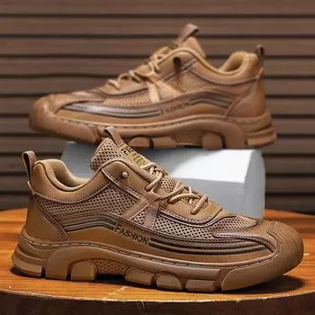 Мужская обувь, новые сетчатые дышащие кроссовки для отдыха на открытом воздухе, альпинизма, нескользящие рабочие туфли 39 хаки