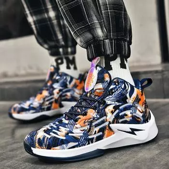 Мужская обувь, новые спортивные туфли, модные детские сетчатые дышащие высокие баскетбольные кроссовки для женщин 35 белый