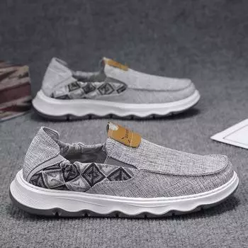 Мужская обувь, новые старые пекинские туфли, однопедальные туфли, легкие и дышащие повседневные туфли, универсальные туфли для вождения на сверхмягкой подошве 39 бежевый