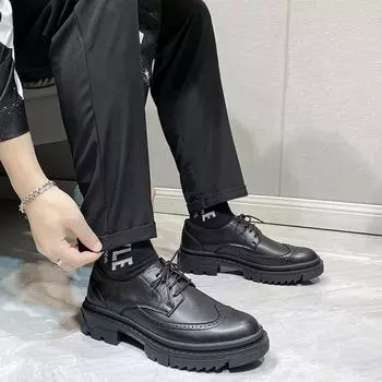 Мужская обувь Новые туфли Groom Martin Мужские низкие туфли в британском стиле в стиле ретро повседневные кожаные туфли 6205-T 38 чёрный