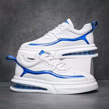 Мужская обувь, новые туфли на воздушной подушке, мужская двухцветная мода на процесс сращивания, универсальная мужская обувь, подчеркивающая белые туфли 38