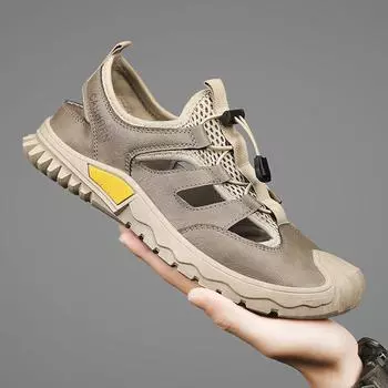 Мужская обувь, новые уличные нескользящие забродные туфли, универсальные повседневные износостойкие спортивные дышащие кроссовки 39 чёрный