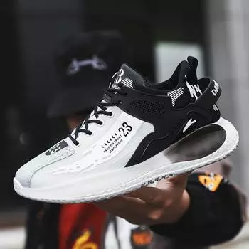 Мужская обувь, новые весенние кожаные кроссовки для бега с низким верхом, уличная повседневная обувь для папы 39 белый