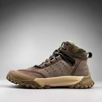 Мужская обувь, новые высокие кроссовки из натуральной кожи, повседневные спортивные кроссовки для походов, кроссовки для активного отдыха, нескользящие ботинки из коровьей кожи для скалолазания 38 серый