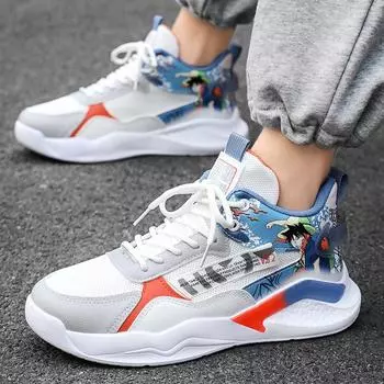 Мужская обувь, новые высокие сетчатые дышащие баскетбольные кроссовки, трендовая мужская спортивная обувь, модная повседневная обувь на платформе 39