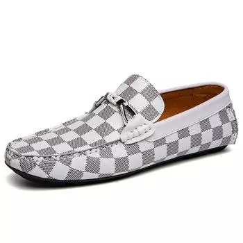 Мужская обувь Обувь Дуду обувь на одной педали ленивая для вождения кожаная обувь летняя низкая парусиновая поверхность повседневная обувь одинарная обувь 36 белый