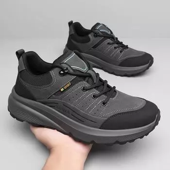 Мужская обувь осень 2024 года, новая повседневная обувь, мужская спортивная обувь для бега, мужские кроссовки с мягкой подошвой для бега среди молодежи 38 серый