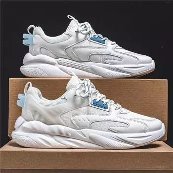Мужская обувь осень 2025 года, новая спортивная обувь для отдыха, дышащая, увеличивающая рост, обувь для папы, мужская обувь, модная обувь для лета 39 белый