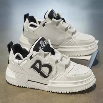 Мужская обувь осень дышащая новая тенденция универсальная спортивная повседневная обувь для скейтборда студенческая с увеличением роста белые модные кроссовки 39