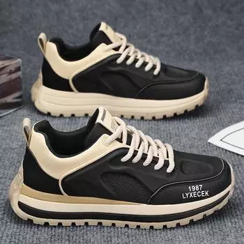 Мужская обувь осень и зима кожа мягкая подошва износостойкая Форрест Гамп доска обувь Интернет знаменитость взрыв Путянь спорт и отдых папа tr 39