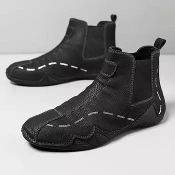 Мужская обувь осень и зима новая модная универсальная мужская обувь челси с высоким голенищем в британском стиле легкая повседневная на мягкой подошве ботинки Мартина 38