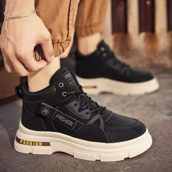Мужская обувь осень и зима новая повседневная обувь модные уличные хлопковые зимние ботинки модные высокие рабочие ботинки 39