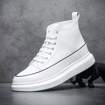 Мужская обувь осень и зима новые высокие кожаные ботинки повседневная обувь европейская мягкая подошва простая и универсальная мода тренд Вэньчжоу 38