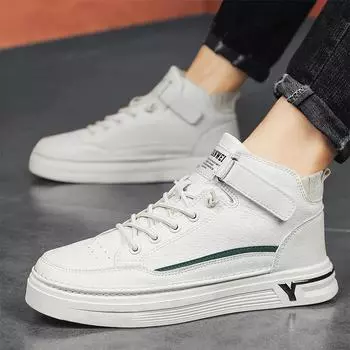 Мужская обувь осень и зима высокие повседневные кожаные туфли корейская версия трендовых спортивных студенческих кроссовок универсальные повседневные рабочие страховые туфли ш 39