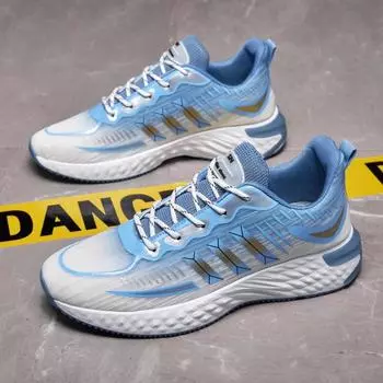 Мужская обувь осень мужская дышащая обувь тонкая сетка тренд мягкая подошва кроссовки спортивная повседневная обувь папочки 39 зелёный