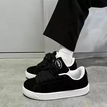 Мужская обувь осень новая нишевая ретро черные скейтборд обувь ins Guochao новая китайская уличная фотография студенческая повседневная обувь 39 чёрный