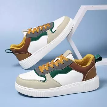 Мужская обувь осень взрыв 2024 новые мальчики универсальные старшие сенс сплайсинг доска обувь повседневная белые туфли доска обувь 39 коричневый