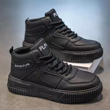 Мужская обувь осень-зима 2024 года, новые белые туфли с толстой подошвой, подростковая спортивная и повседневная обувь с высоким верхом, универсальная модная обувь 39 белый