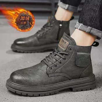 Мужская обувь осень-зима 2024 года, новые модные бархатные мужские ботинки, британские ретро бархатные ботинки Martin 39