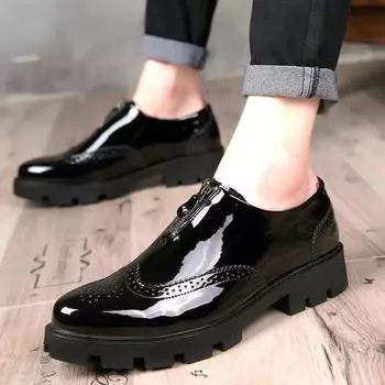 Мужская обувь осень-зима в стиле блочный цветок мужская обувь британский прилив заостренный носок кожаные туфли кожаные туфли 38