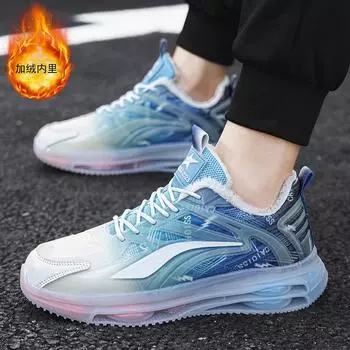 Мужская обувь осенне-зимняя дышащая беговая обувь для мужчин подростковая обувь для учеников младших классов на воздушной подушке повседневная спортивная модная обувь larg 36 небесно-голубой