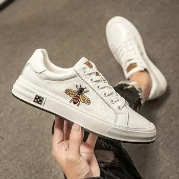 Мужская обувь, осенние дышащие кроссовки, удобные кроссовки для ходьбы, повседневные плоские устойчивые нескользящие кроссовки для скейтборда для мужчин 38 белый