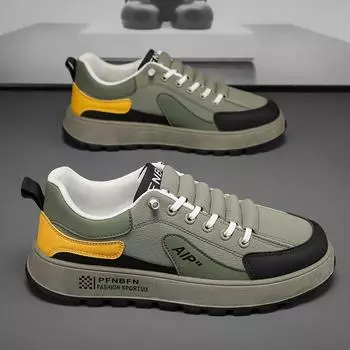 Мужская обувь осенняя дышащая кожаная обувь с одной педалью для сноуборда продвинутый смысл спортивная обувь для отдыха толстая подошва увеличение высоты мальчики белые туфли для прилива 39