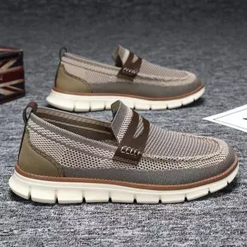 Мужская обувь Осенняя дышащая повседневная обувь большого размера Lazy One Pedal Dad Shoes Универсальные туфли Eva Single Shoes Холщовая обувь 39