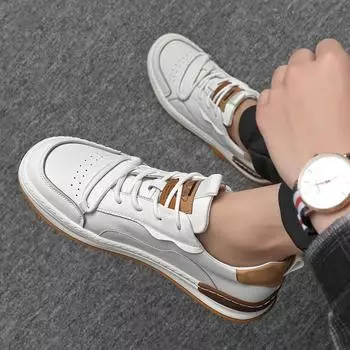 Мужская обувь Осенняя и зимняя повседневная обувь на кожаной подушке Спортивная обувь Обувь для гольфа 44 белый