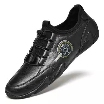 Мужская обувь, осенняя, новая, большого размера, с одной педалью, повседневная, кожаная, ленивая, обувь Doudou, универсальная, для вождения, мужская, модная обувь 38