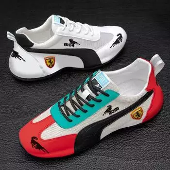 Мужская обувь, осенняя новая модная повседневная обувь, дышащая мужская спортивная обувь с кожаной подкладкой на мягкой подошве