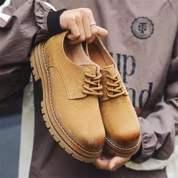 Мужская обувь Осенняя ретро британская обувь Дерби с большой головой Туфли-туфли Повседневная кожаная обувь Низкие туфли Martin 4515-J 38 серый