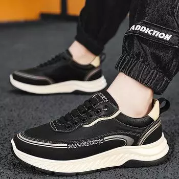 Мужская обувь Paul 2025 года, новая осенне-зимняя обувь из кожи для работы, мужская повседневная обувь, легкая спортивная обувь для бега и папы, модная обувь 39