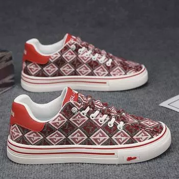 Мужская обувь Плоская 2025 Весна Осень Повседневная обувь Мужские парусиновые кроссовки Высокое качество Мода Удобная Дышащая Вулканизированная обувь 39