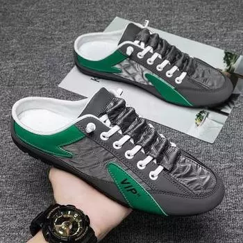 Мужская обувь полутяжелая весна лето корейская версия мода универсальный досуг спорт одна педаль Doudou обувь низкий верх обувь для сноуборда мужская обувь 39 синий