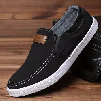 Мужская обувь повседневная джинсовая мужская кроссовка мокасины мужские парусиновые туфли дышащие мягкие плоские туфли для вождения мужские повседневные 789 6.5 темно серый