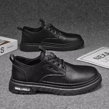 Мужская обувь повседневная кожаная обувь мужская весна 2025 новые мужские туфли для серфинга мягкая кожа удобная универсальная модная обувь мужская 39 чёрный