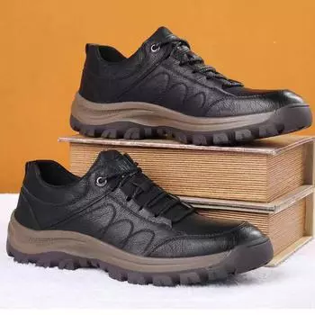 Мужская обувь Повседневная кожаная обувь Мужские кроссовки Походная обувь 44 чёрный