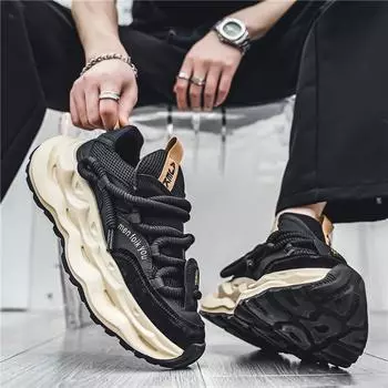 Мужская обувь повседневная обувь 2024 года, новая универсальная мужская обувь для увеличения роста, модная обувь, весенне-летняя молодежная обувь на платформе, одинарные туфли 39