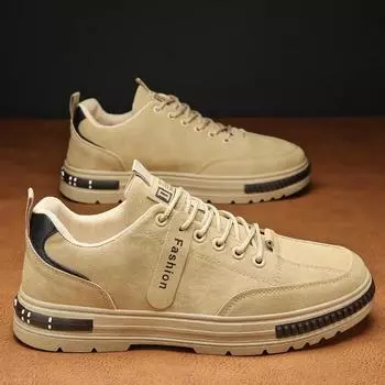 Мужская обувь, повседневная обувь martin, дышащие рабочие модные кроссовки, низкие кожаные туфли на плоской подошве для мужчин, деловые модельные прогулочные офисные туфли 39 бежевый