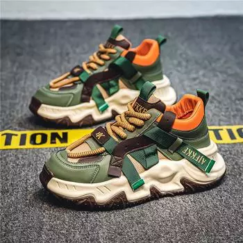 Мужская обувь Повседневная обувь на толстой подошве Кроссовки Тренд Универсальная обувь для осеннего сезона Спорт 39 чёрный