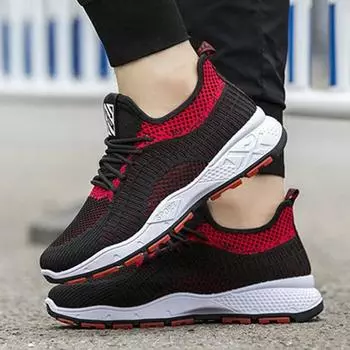 Мужская обувь Повседневная Yez Модные кроссовки Слипоны Мужские спортивные кроссовки Дышащие тренировочные туфли для ходьбы Теннисные туфли на плоской подошве 39