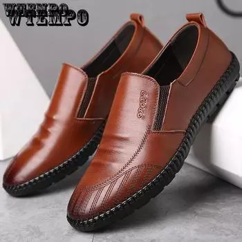 Мужская обувь, повседневные брендовые летние мужские лоферы, мокасины из натуральной кожи, удобная обувь без шнуровки 38 синий