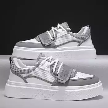 Мужская обувь, повседневные кроссовки, дышащий сетчатый верх, низкие, на шнуровке, удобные для ходьбы и осени, повседневная обувь 39 чёрный