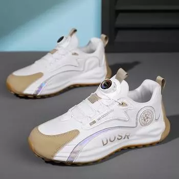 Мужская обувь Повседневные кроссовки на пуговицах 39 белый/хаки