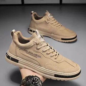 Мужская обувь, повседневные летние кроссовки на платформе для активного отдыха, походные модные роскошные кожаные мокасины, теннисные ботильоны, кроссовки на плоской подошве 2024 39 чёрный