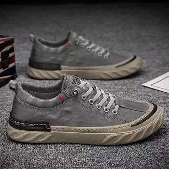 Мужская обувь, повседневные парусиновые кроссовки, универсальные дышащие ультралегкие трендовые туфли из ледяной шелковой ткани Xiezi 39 серый