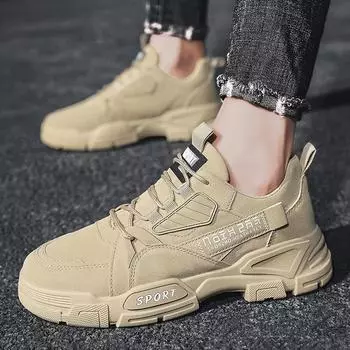 Мужская обувь повседневные вулканизированные кроссовки дешевые плоские удобные туфли мужские осень весна 2024 модные кроссовки 39 бежевый