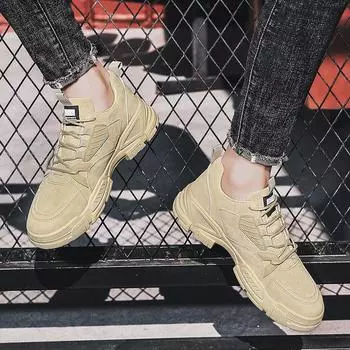 Мужская обувь повседневные вулканизированные кроссовки дешевые плоские удобные туфли мужские осень весна 2024 модные кроссовки 39 бежевый